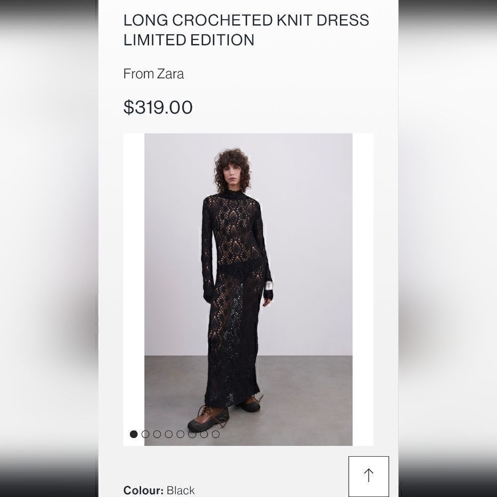 ZARA LIMITED EDITION LONG MAXI CROCHET DRESS - Picture 13 of 16